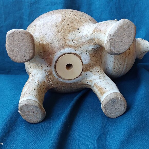 Epic whimsical 1980s studio pottery piggy bank made by Baalbergen excellent cond - Picture 4 of 8